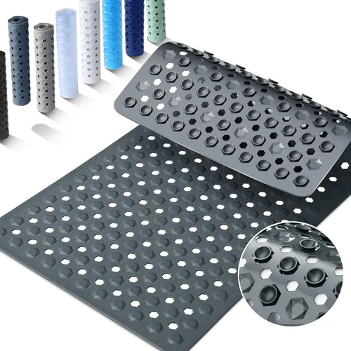 Miniatura 19 de Yimobra Tapete Cuadrado Antideslizante para Piso de Ducha, 21"x21" Tapete para Bañera Lavable a Máquina, Suave para los Pies, Tapete de Baño