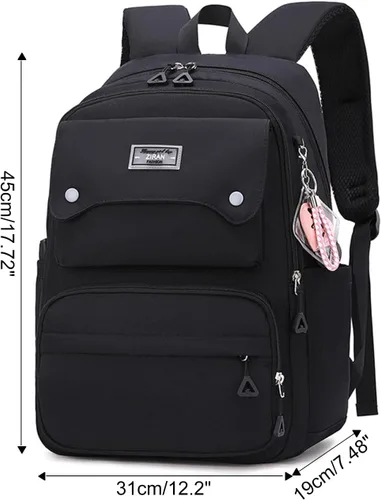 Miniatura 2 de JiaYou Mochila Casual para Adolescentes, Niñas, Mochila para la Escuela Secundaria, Mochila Diaria, para Mujeres, Bolsa de Viaje para Portátil, 1#
