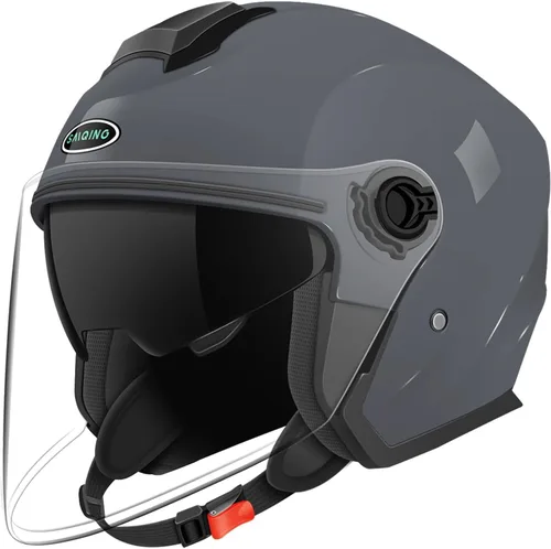 Casco de motocicleta abierto para adultos 3/4, con doble visera, para moto, scooter, ebike, ciclomotor, para hombres y mujeres, aprobado por el DOT