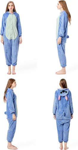 Miniatura 2 de Grilong Disfraz de mameluco de punto de Halloween unisex para adultos, pijamas de punto