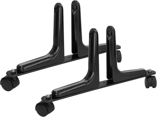 MYOYAY Paquete de 2 soportes para pantalla divisora de habitación, pies divisores de habitación, rueda movible, pantalla de privacidad, soporte Negro