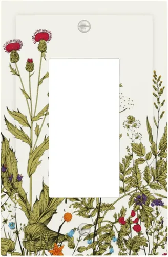 Miniatura 55 de Placa de pared decorativa en blanco de 1 gang sin dispositivo para receptáculo hippie de mediados de siglo 1970 años 60 abstracto boho años 70 sol