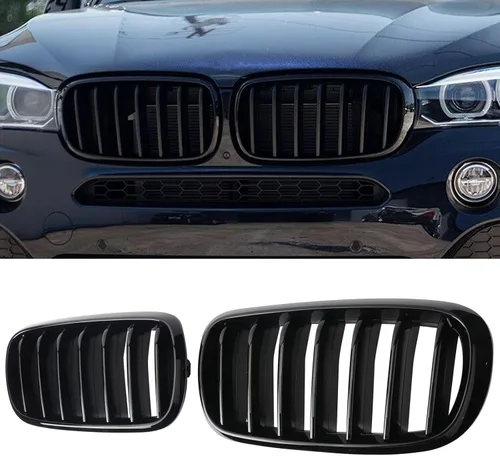 Miniatura 26 de Parrilla Frontal de Listones Individuales Compatible con X5 G05 2019 2020 2021 2022 2023 (Parrilla de Riñón Negra Brillante)