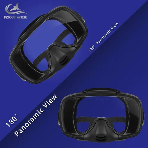 Miniatura 2 de Máscara de buceo con válvula de drenaje de visión amplia, adecuada para adultos, buceo antivaho, botón lateral ajustable rápido, buceo libre