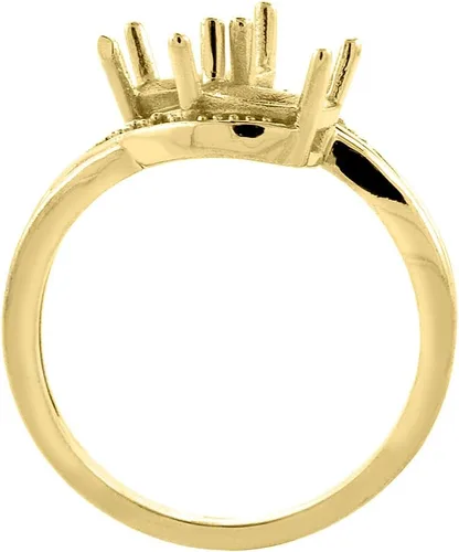 Miniatura 2 de Silver City Jewelry - Anillo de oro amarillo de 14 quilates con diamantes de peridoto y aguamarina (2 piedras, ovalado, 0.315 x 0.236in), tallas 5 a