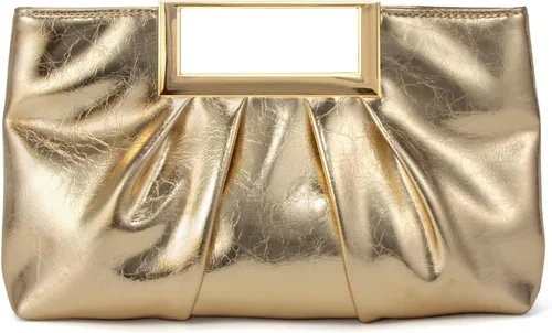 CARIEDO Bolso de mano de noche de color brillante de cuero PU bolso formal adecuado para eventos de boda baile de graduación negro corbata