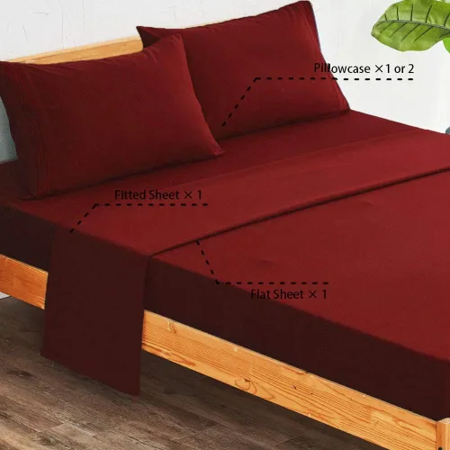Miniatura 2 de SONORO KATE - Juego de sábanas de microfibra súper suave de 1800 hilos, lujosas sábanas egipcias de 18” de profundidad, para colchón alto, Borgoña