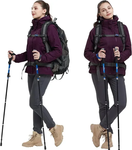 Miniatura 5 de GOLDEN CAMEL Chaqueta de esquí para mujer, 3 en 1, impermeable, resistente al viento, chaqueta de forro polar, chaqueta de snowboard y montaña