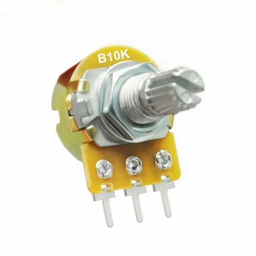 Miniatura 2 de California JOS 10PCS WH148 Potenciómetro de una sola articulación resistencias variables 0.591 in eje 3Pins potenciómetro Kit (10K con perilla verde)