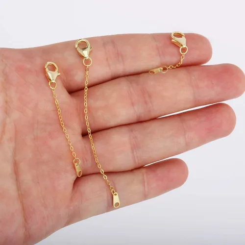 Miniatura 7 de Extensores de collar de oro de 14 quilates, cadena de plata de ley 925, extensión de collar, pulsera, extensor de tobillera para fabricación