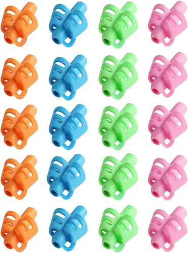 JustBlanks 20 Piezas Agarres de Lápiz para Niños Escritura a Mano - Soportes de Lápices para Niños, Agarres de Lápices Herramienta de Escritura,