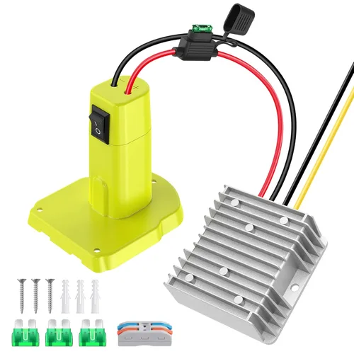 Miniatura 8 de Convertidor de reducción de 18V a 12V Adaptador para batería Ryobi 18V Convertidor de voltaje DC Regulador de voltaje 15A MAX 180W Convertidor Buck