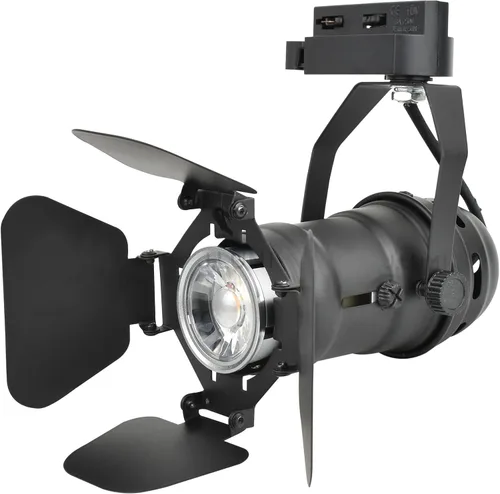 TRK9601 - Cabezal de luz industrial vintage, compatible con pista tipo H Halo, accesorio de foco GU10 MR16, cabezal de puerta de granero ajustable,