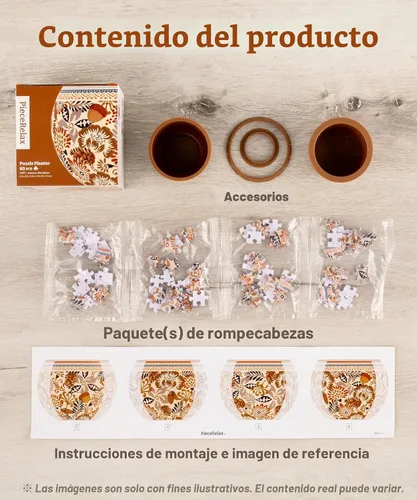 Miniatura 7 de PieceRelax Rompecabezas 3D Maceta 80 Piezas - Abundancia de Otoño, Macetas de Flores de Decoración del Hogar para Cactus de Interior, Macetas