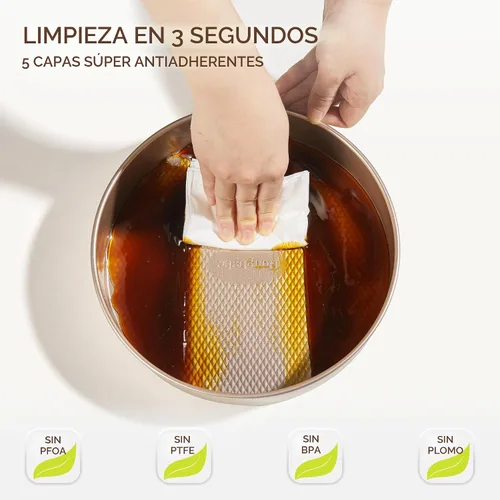 Miniatura 8 de HONGBAKE Juego de 9 moldes para hornear antiadherentes, apilables no tóxicos con textura de diamante, juego de bandejas para horno para cocinar