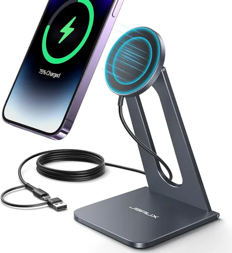Miniatura 9 de Cargador MagSafe para iPhone 17, paquete de 2, cargador inalámbrico magnético JSAUX de 15 W para cargador MagSafe, iPhone 17 Air Pro