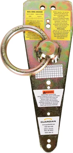 Miniatura 3 de Guardian 00484 - Anclaje de protección contra caídas para anillo de toro Acero galvanizado chapado en zinc Cumple con OSHA y ANSI