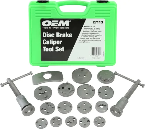 Miniatura 8 de OEMTOOLS 27111 Juego de herramientas de freno de disco, 11 adaptadores, para la mayoría de las pinzas de pistón nacionales/importadas