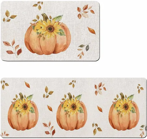 Tapete de baño de arpillera con calabaza para bañera, antideslizante, de secado rápido y absorbente, tierra de diatomeas, fregadero, dormitorio,