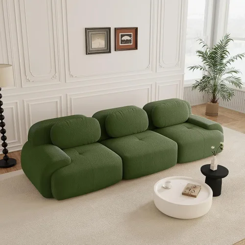 Miniatura 25 de Sofás modulares sin hueso de 152.8 pulgadas para sala de estar, sofá modular con diván en forma de L, cómodo asiento profundo tapizado de tela