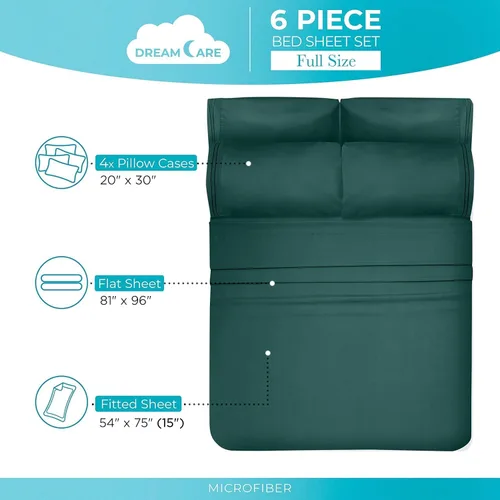Miniatura 306 de DREAMCARE Juego de sábanas Queen – 6 piezas Sábanas de enfriamiento – hasta 15” Sábanas profundas tamaño Queen – Colección 2500 Supreme – Extra 03