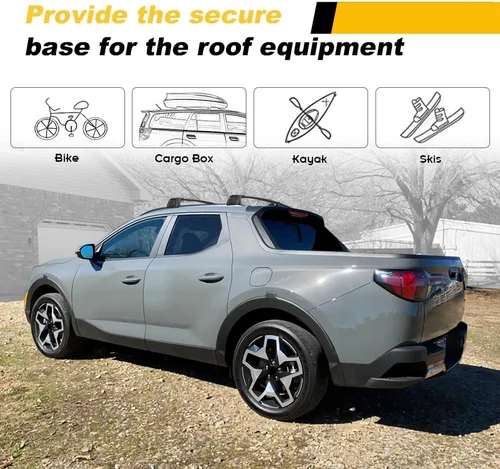 Miniatura 8 de Barras transversales para Hyundai Santa Cruz SE SEL Premium Limited 2022 2023 2024 2025 2026, riel de techo con cerradura, portaequipaje