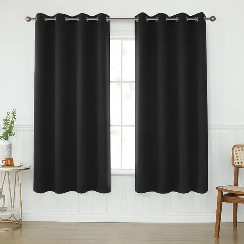 Miniatura 58 de KEQIAOSUOCAI Cortinas rosa bebé de 63 pulgadas para habitación de niñas - Con aislamiento térmico que oscurece la habitación, cortinas de ventana