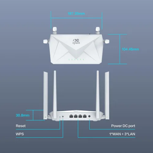 Miniatura 7 de InHand Networks AX3000 Router Wi-Fi 6, router inalámbrico Gigabit de doble banda, seguridad WPA3, IPv6, controles parentales, red de invitados, 160