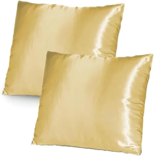 Miniatura 4 de TAOSON Paquete de 2 fundas de almohada de satén suave y sedoso, funda de almohada para sofá con cierre de cremallera oculto, solo funda de 24 x 24