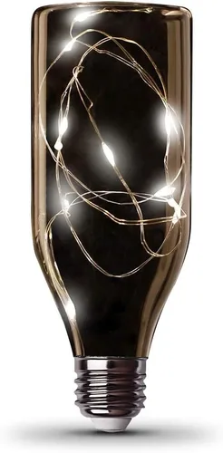 Miniatura 11 de Feit Electric FY/G25/SW/CR/LED 1W Bombilla LED G25 de Vidrio de Grieta de Hadas Mágica Decorativa, 12.4 cm x 7.9 cm, Luz Blanca Suave de 2700K