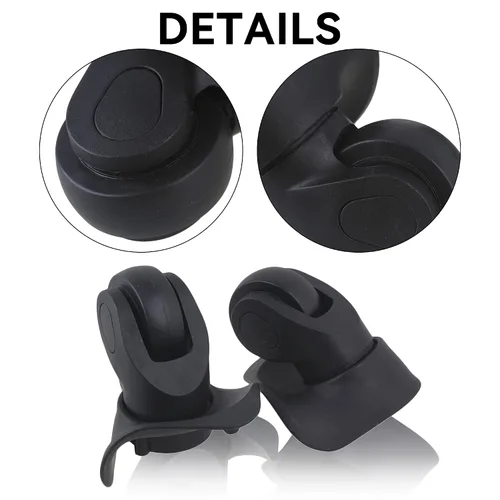 Miniatura 2 de 1 par de ruedas de repuesto para equipaje 360 ruedas giratorias para maleta, color negro (W041-2)