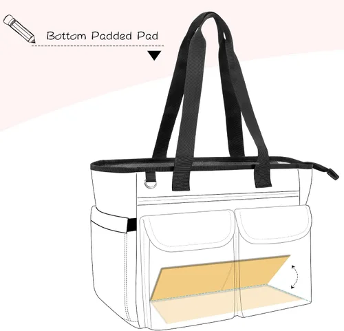 Miniatura 14 de LoDrid Bolsa para profesores con almohadilla inferior, capa de almacenamiento separada para laptop (hasta 15.6 pulgadas), bolsas para profesores