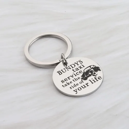 Miniatura 5 de OKEYCH Regalo inspirado en el asesino en serie, Bundys Taxi Service Take The Ride Of Your Life Llavero Serial Killer Fan Jewelry