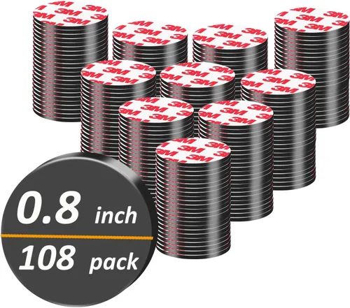 Miniatura 12 de 36 paquetes, imanes redondos con puntos despegables y adhesivos, (Diámetro 2.03 cm x 0.2 cm de grosor) Cintas magnéticas precortadas con respaldo