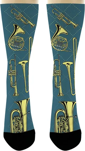 Miniatura 4 de Música Relacionados Regalos Instrumentos de Latón Calcetines Música Temática Regalos para Músicos Novedad Crew Calcetines