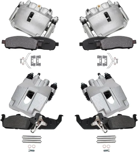 Miniatura 29 de Detroit Axle - Kit de freno trasero para Ford 2022 2023 Maverick 11.89 pulgadas rotores de freno de disco perforados y ranurados pastillas de freno