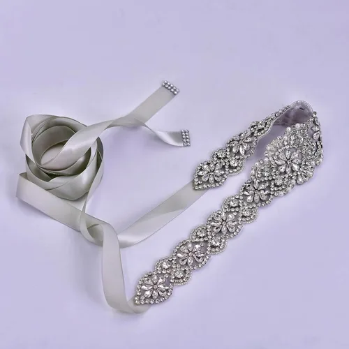 Miniatura 27 de azaleas Cinturón de boda fino de cristal para mujer, cinturón de novia para boda, dama de honor, accesorios de vestido de niña de las flores, 16