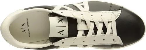 Miniatura 5 de AX ARMANI EXCHANGE Zapatos deportivos de cuero con logotipo para hombre, Blanco