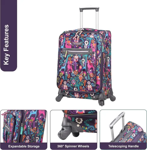 Miniatura 2 de Lily Bloom Patrón de diseño de equipaje de 28 pulgadas expandible con ruedas giratorias dobles, maleta grande y ligera bolsa a cuadros para mujeres