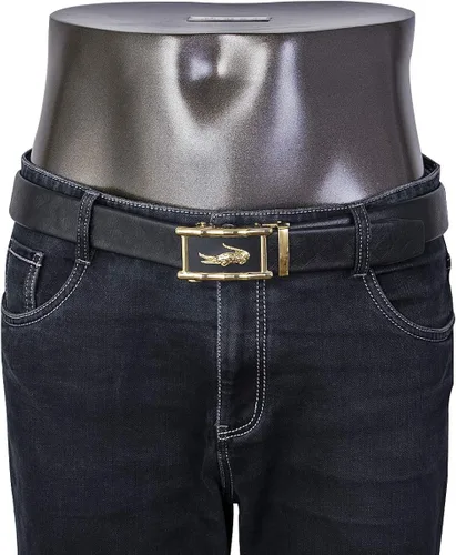 Miniatura 6 de Dubulle Cinturones para hombre de diseñador, correa de vestir de trinquete con hebilla automática deslizante, correa de cuero genuino, regalos