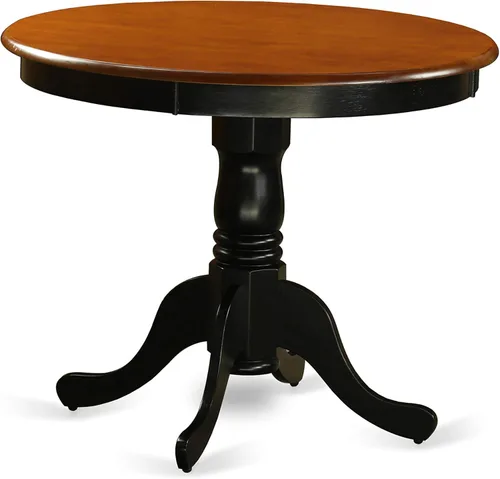 Miniatura 4 de East West Furniture ANT-BLK-TP Hermosa mesa de comedor y sillas de comedor modernas Avon de cuero sintético y acabado negro con marco de madera dura