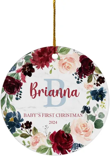 Miniatura 26 de FLOCHIL Adorno Personalizado de Primera Navidad del Bebé 2024 Niño, Adorno Colgante de Elefante de Porcelana Elefante 2