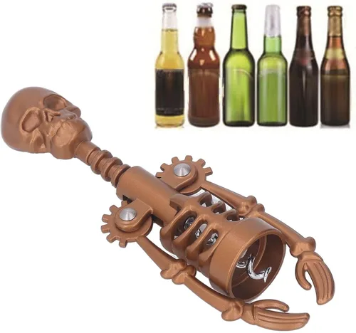 Miniatura 4 de Sacacorchos de calavera Abridor de botellas de vino Herramienta de apertura de esqueleto Sacacorchos de metal Hueso Vino tinto Vino tinto Vino