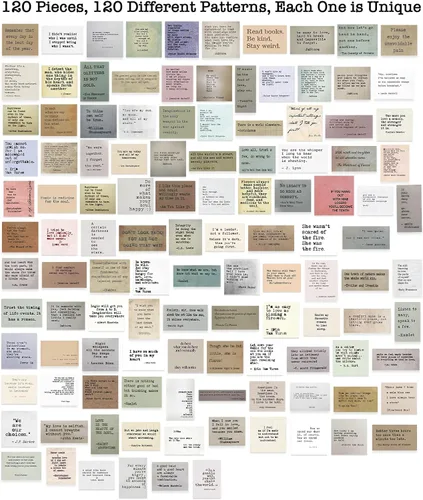 Miniatura 2 de LakoArt 120 Piezas Calcomanías de Citas Motivacionales Estilo Máquina de Escribir Retro No Repetitivas, Calcomanías Inspiradoras Vintage