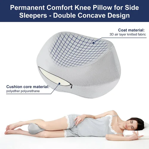 Miniatura 3 de Almohada de pierna de rebote lento de algodón con memoria (gris)