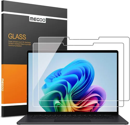 Miniatura 10 de Megoo Protector de pantalla de vidrio templado para laptop Microsoft Surface de 15 pulgadas, resistente a los arañazos, ultra transparente, suave al