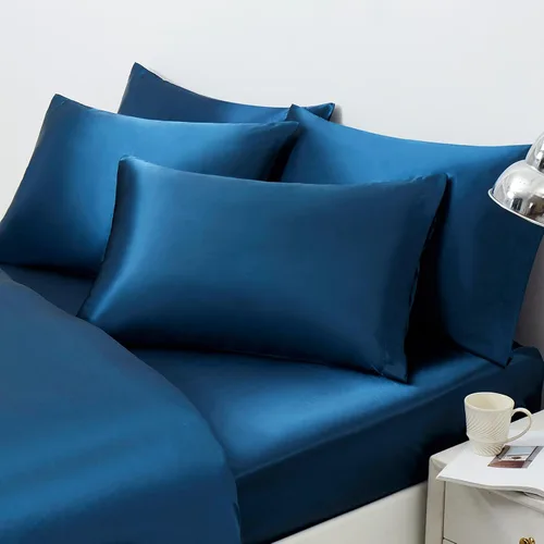 Miniatura 11 de Ersmak Juego de 2 fundas de almohada de satén estándar, ultra suaves y sedosas para cabello y piel, resistentes a las arrugas a la decoloración