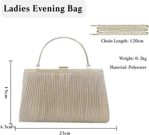 Miniatura 3 de Bolso de mano para mujer, con lentejuelas y brillantina, bolso encantador para novia, boda, elegante bolso cruzado