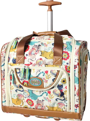 Lily Bloom Designer - Maleta de viaje de 15 pulgadas para viajes cortos fin de semana negocios equipaje ligero maleta de 2 ruedas giratorias bajo el