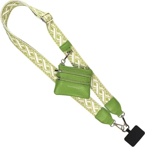 Miniatura 95 de Save the Girls Correa Original Clip and Go para Teléfono Original (Patrón Verde/Morado - Bolsa Verde) - Correa Cruzada para Teléfono con Cadena